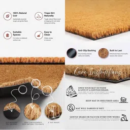 LUXEHOME INTERNATIONAL Black & Brown Self-Designed Anti-Skid Doormat image 2