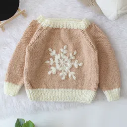 Woonie Unisex Kids Floral Pullover with Embroidered Detail-image-13
