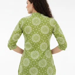 Anouk Rustic Floral Printed Mandarin Collar Straight Kurti image 3