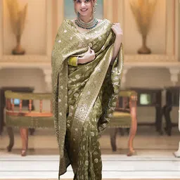 Anjaneya Sarees Woven Design Zari Silk Blend Banarasi Saree-image-88