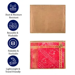 Kuber Industries Gold-Toned 12 Pieces Non Woven Single Saree Covers Organisers With Zip image 2