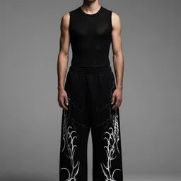 GENRAGE Unisex Graphic Printed Pure Cotton Baggy Track Pants image 2