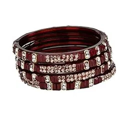 1ST TIME Set Of 12 Green Alloy Artificial Stones & Beads Antique Bangles image 5