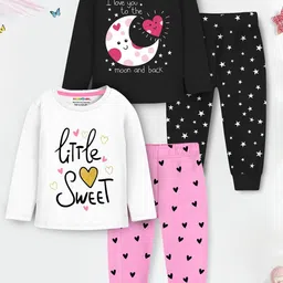 YK X Trampoline Girls Pack Of 2 Printed T-shirts With Pyjamas-picture-13