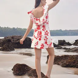 MILOST Women Printed A-Line Mini Dress image 4
