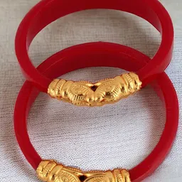 LUCKY JEWELLERY Set Of 2 Gold-Plated Bangles image 4