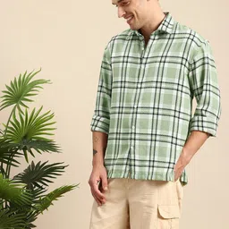 mast & harbour Men Relaxed Fit Fit Self Design Casual Shirt image 5