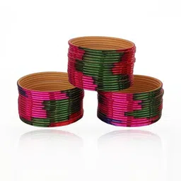 Guddan Set of 48 Multicolor Glossy Metal Bangles image 2