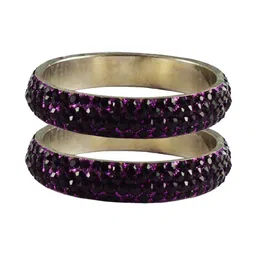 Vidhya Kangan Set Of 2 Gold-Plated Stone Studded Bangles-image-51