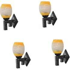 SOMIL Yellow Glass Cylinder Printed Wall Lamps-picture-42