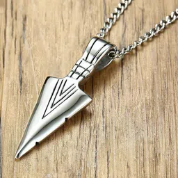 P. R. PRINTS Stainless Steel Silver-Plated Arrow Pendants With Chains image 3