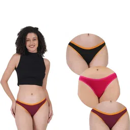 ORLIZEA Set Of 3 Cotton Blend Thongs Panty-image-72