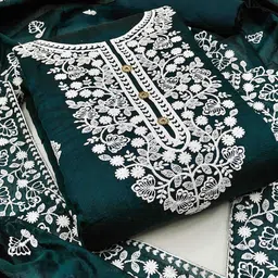 Blissta Chanderi Cotton Embroidered Dress Material-picture-28