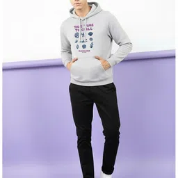 SLOWLORIS Men Printed Hooded Sweatshirt image 5