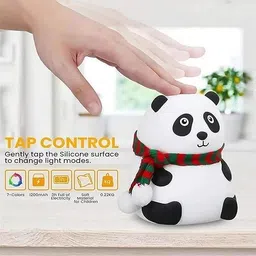 gifty soul Panda Night Lamp for Kids | Rechargeable Silicone LED Lamp with 7 Color Night Lamp image 3