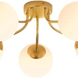 flipkart smartbuy Modern Sputnik 5-Head E27 Frosted Glass Globe chandelier bulb not included Chandelier Ceiling Lamp image 1