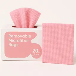 Microfiber Cleaning Cloth Wipes Reusable Rags for Car Pink Pack 1, 20 Pec Wet and Dry Microfiber Cleaning Cloth-image-61
