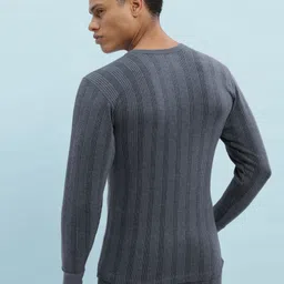 house of common RAVIA Men’s Striped Soft & Warm Polycotton Thermal Top - RA0032 Men Top Thermal image 2