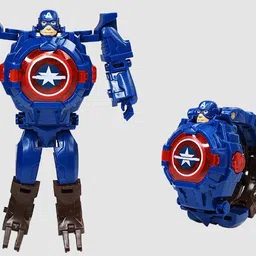flymart Unbreak Shield Action Hero Capt. Amrca Robot Toy convert Digital Watch for Kids-picture-11
