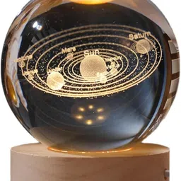 aadgex 3D Solar System Crystal Ball Lamp with Wooden Base USB Gift for Christmas Table Lamp-picture-26