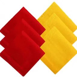 QUEERY Cotton 6 Pieces Hanky ["Yellow-Red"] Handkerchief-picture-11