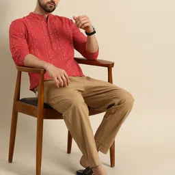 anouk Men Embroidered Polyester Straight Kurta image 5