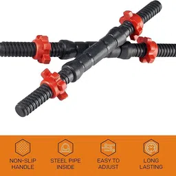 andfit 30 kg 30kg Gym Kit: 3 Straight Rod & Dumbbell Rods Adjustable Dumbbel With Accessories Home Gym Combo image 2