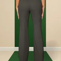 trendnaari Women Loose Fit Grey Polyester Trousers image 2