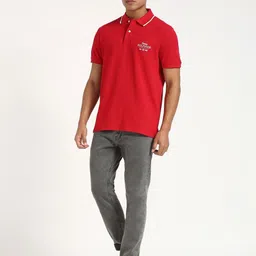 Tommy Hilfiger Men Solid Polo Collar Cotton T-shirt image 3