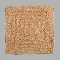 PAROKSH Brown 2 Pieces Braided Reversible Jute Square Shaped Table Placemats image 4