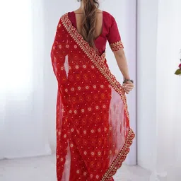 CaniBani Embellished Embroidered Pure Chiffon Saree image 5
