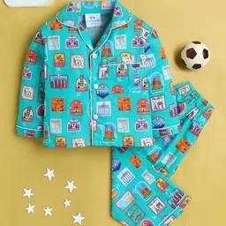 Knitting Doodles Unisex Kids Printed Night suit-picture-11