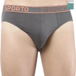 Sporto by Macho Pack Of 3 Men Outer Elastic Basic Briefs Sporto_M1010-CH(1)-G(1)-Prt(1)-S-image-83