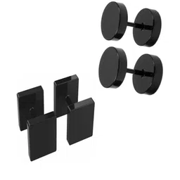 shobhram Unisex Black Earrings-image-12