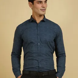 Allen Solly Men Slim Fit Spread Collar Geometric Printed Cotton Formal Shirt-image-25