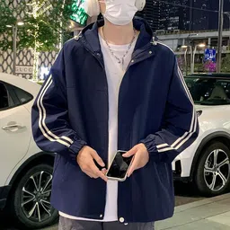 HERE&NOW Men Hooded Solid Tailored Jacket image 3