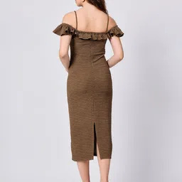 Outzidr Women Cold-Shoulder Sheath Midi Dress image 3