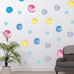 CVANU 94Pcs Blue & Pink Self-Adhesive Wall Sticker-picture-10