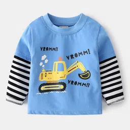 LULU & SKY Boys Typography Striped Organic Cotton Applique T-shirt-picture-35