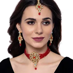 Anouk Gold-Plated Kundan Studded Jewellery Set image 3