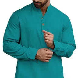 LENIA Band Collar Long Sleeves Short Kurta-picture-21