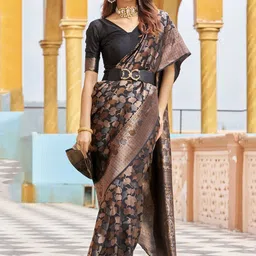 Moda Rapido Woven Design Zari Silk Blend Heavy Work Banarasi Saree image 4