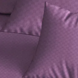 Trance Home Linen Violet Checked Pure Cotton 300 TC Queen Bedsheet Set-1.91 m x 1.52 m image 3