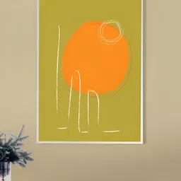 nestroots Green & Orange 1 Piece Canvas Abstract Wall Paintings-picture-22