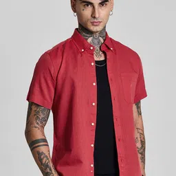 Snitch Men Smart Slim Fit Button-Down Collar Solid Cotton Casual Shirt-picture-30