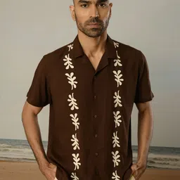 PERCH Men Relaxed Floral Opaque Printed Casual Shirt-picture-15