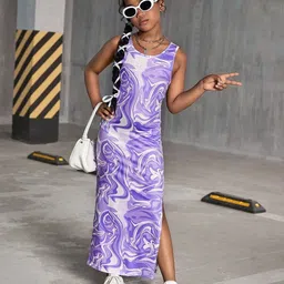 BAESD Print Bodycon Maxi Dress image 5