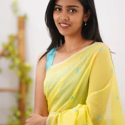 FASHIONIZO Woven Design Zari Saree With Blouse Piece image 5