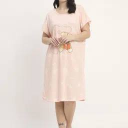 Camey Women Printed T-shirt Nightdress-image-85