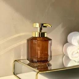 Mason Home Orange & Gold-Toned Textured Glass Soap Dispenser image 2